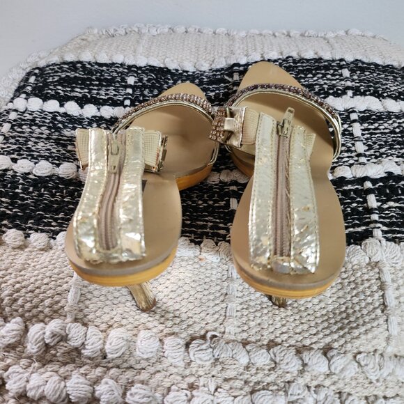 Metallic Rhinestone Dress Sandal - Picture 3 of 5